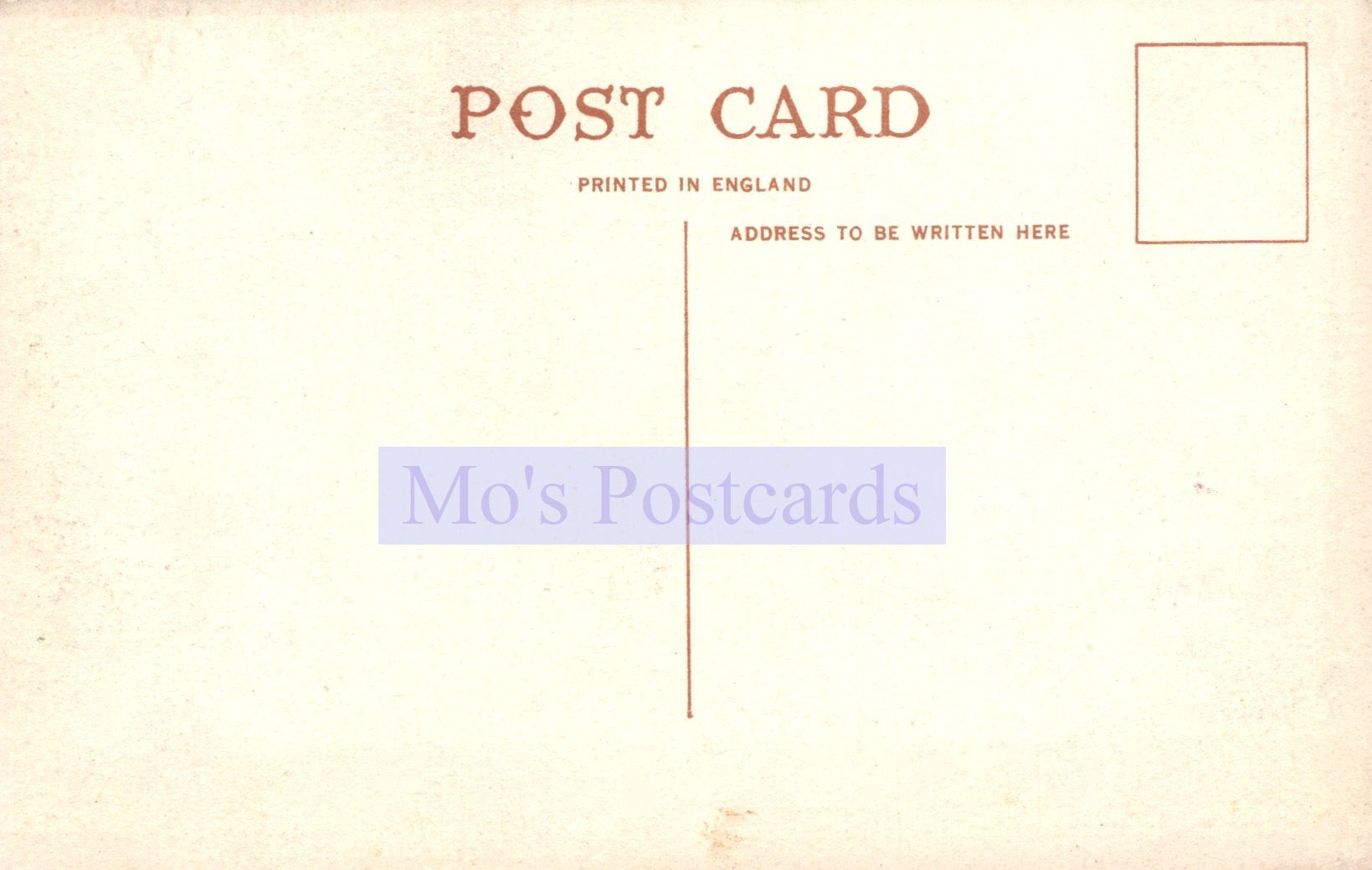 Vintage-style postcard with 'Mo's Postcards' branding on a beige background