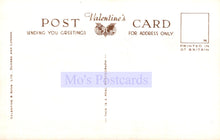 Load image into Gallery viewer, Back of a Valentine&#39;s Day postcard with branding and text
