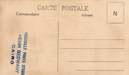 Back of a vintage postcard with 'Henri Bedwany' studio branding