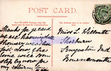 Load image into Gallery viewer, Vintage postcard with handwritten text and a stamp, featuring the word &#39;Postcard&#39;.
