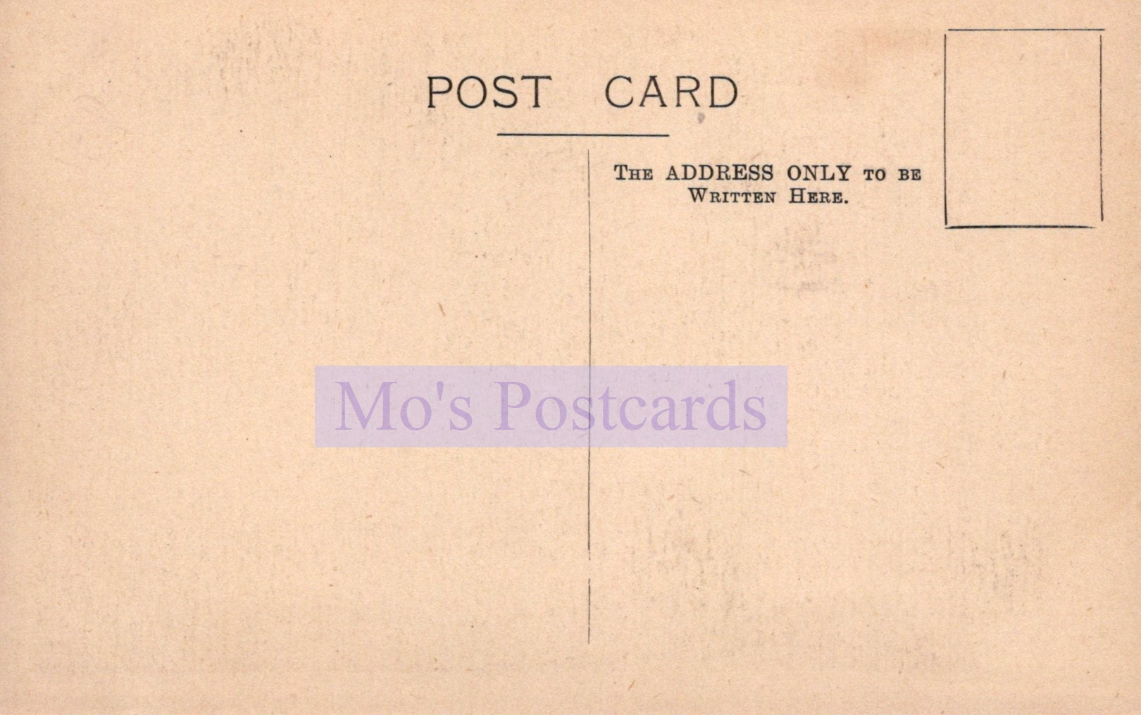 Vintage-style postcard with 'Mo's Postcards' branding on a beige background