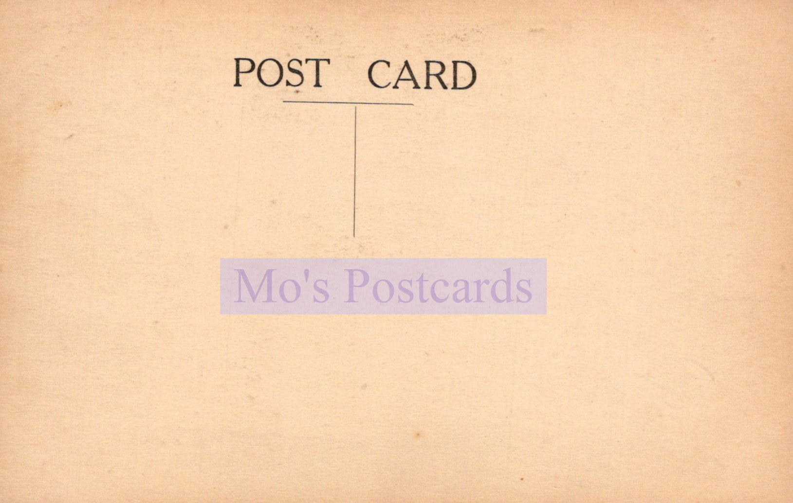 Vintage-style postcard with 'Mo's Postcards' branding on a beige background