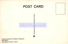 Load image into Gallery viewer, Back of a postcard with &#39;Mo&#39;s Postcards&#39; branding and text.
