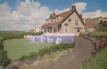 Load image into Gallery viewer, Stylized image of a house with a purple overlay and &#39;Moss Postcards&#39; branding.
