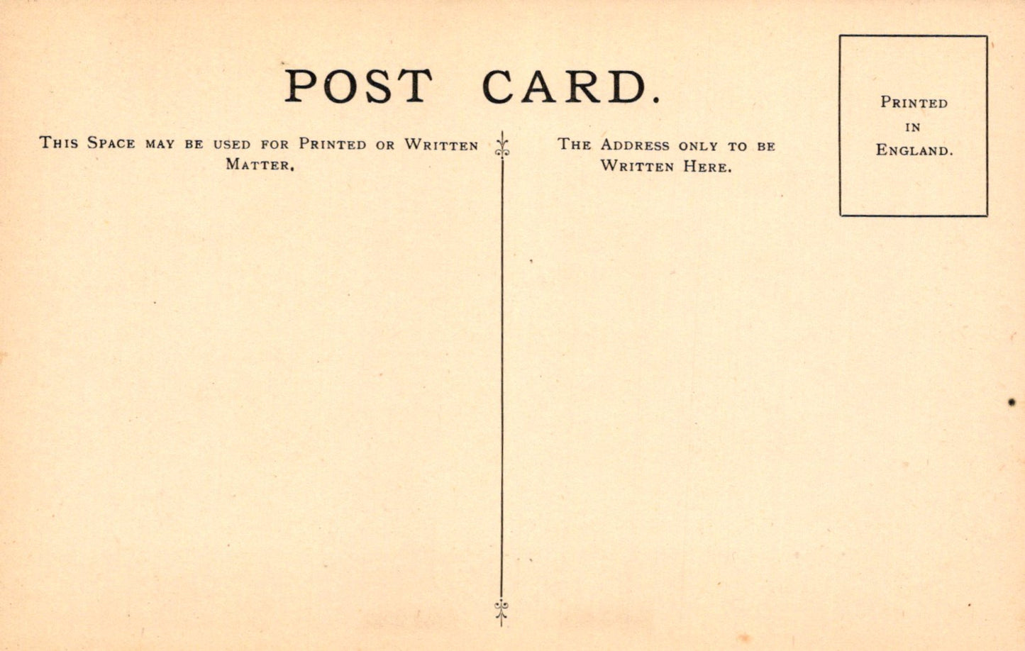 Vintage postcard with printed text and a flag symbol on a beige background