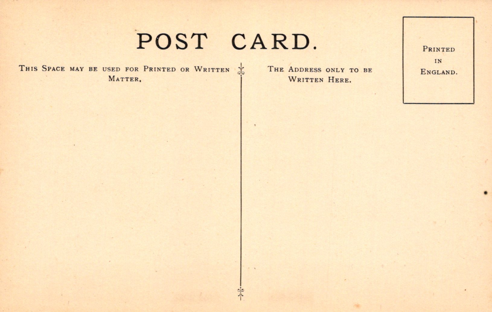 Vintage postcard with printed text and a flag symbol on a beige background