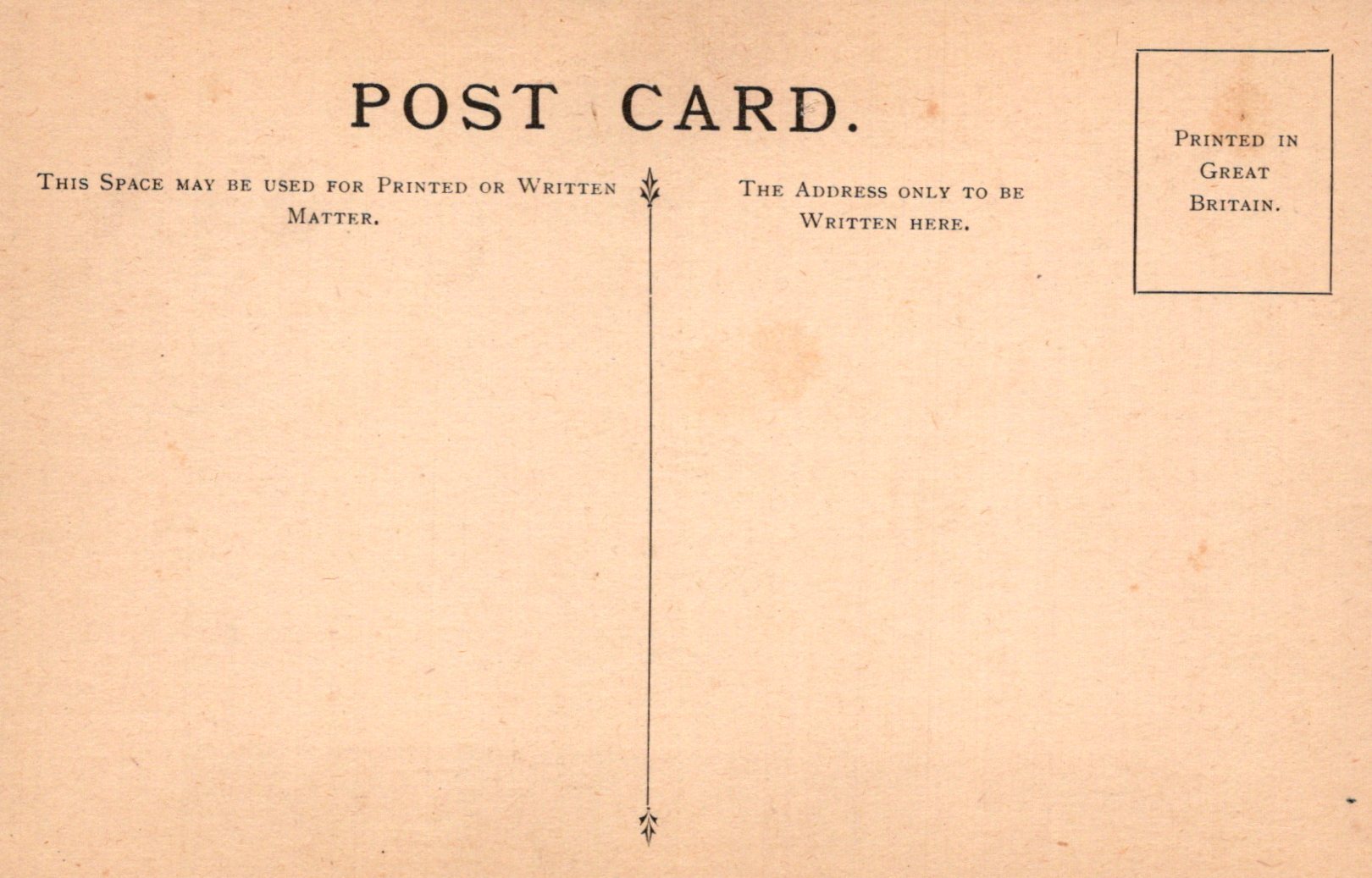 Vintage postcard with text and design elements on a beige background