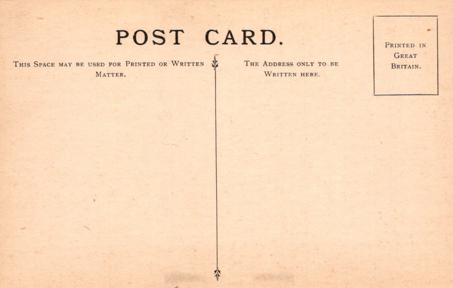 Vintage postcard with printed text and design elements on a beige background