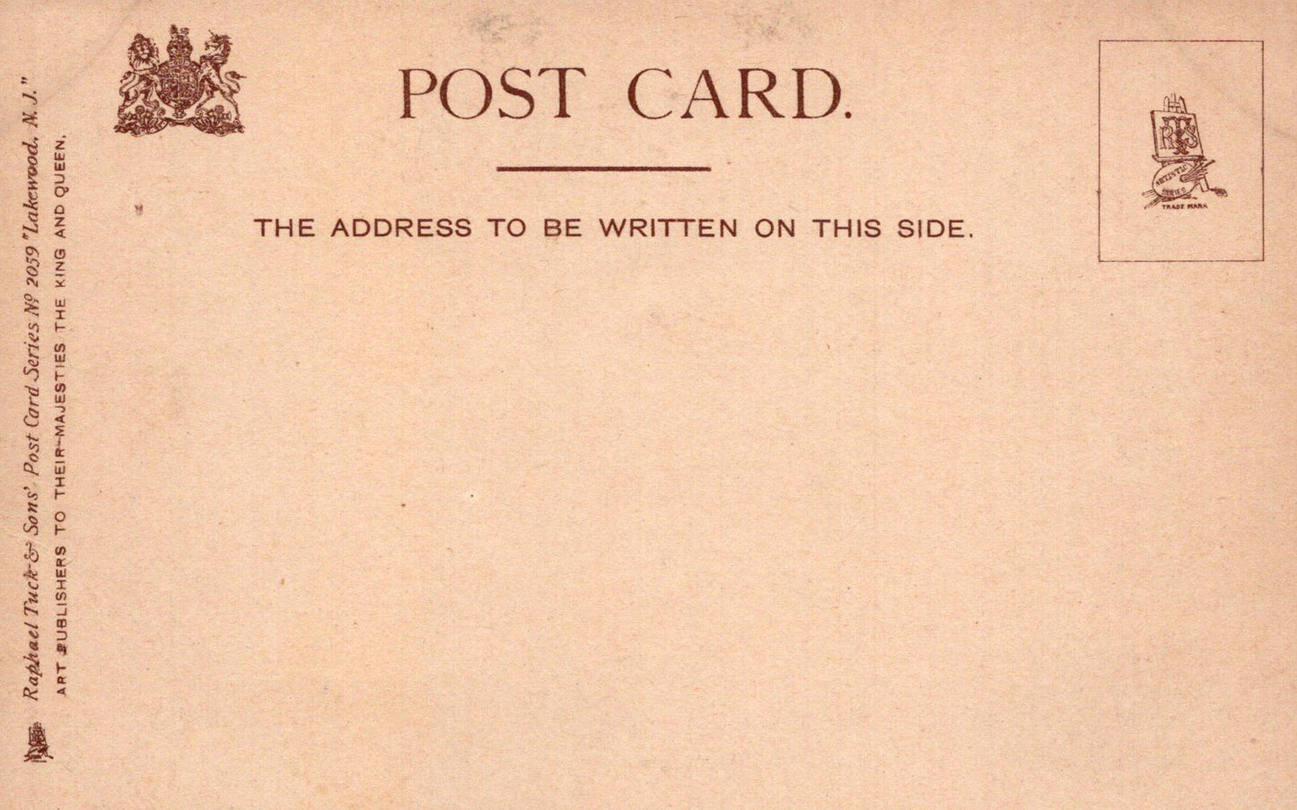 Vintage postcard with text and stamps on a beige background
