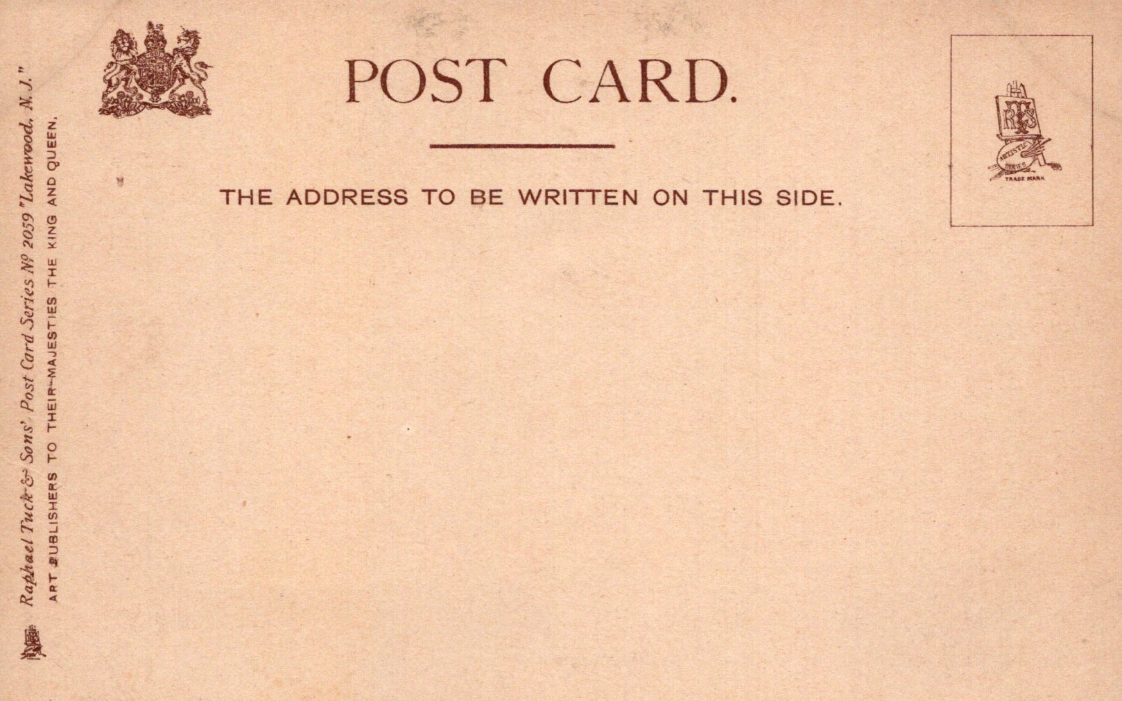 Vintage postcard with text and stamps on a beige background
