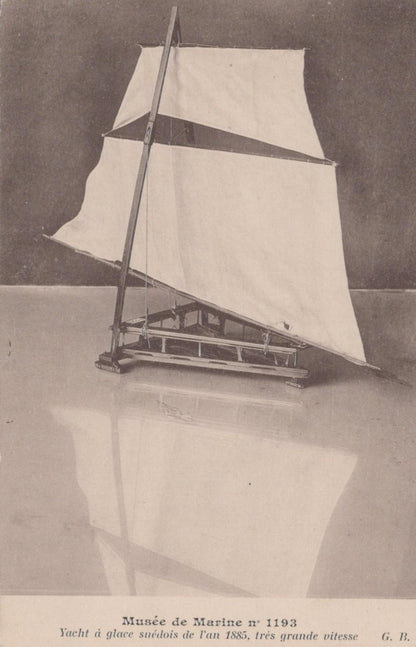 Museum Postcard - Musée de Marine 1193, Swedish Ice Yacht 1885 Model VT526