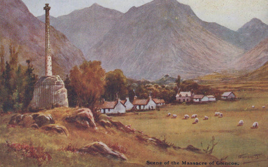 Scotland Postcard - Massacre of Glencoe Monument, Glen Coe, Artist VT534