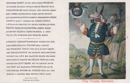 Hampshire Postcard - The Trusty Servant, Emblematic Mural, Winchester College VT555