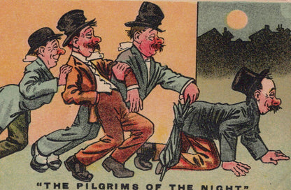 Comic Postcard - Four Drunk Men, The Pilgrims of The Night  VT558