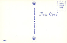 Load image into Gallery viewer, Vintage postcard with Boy Scouts of America logo and text on a white background
