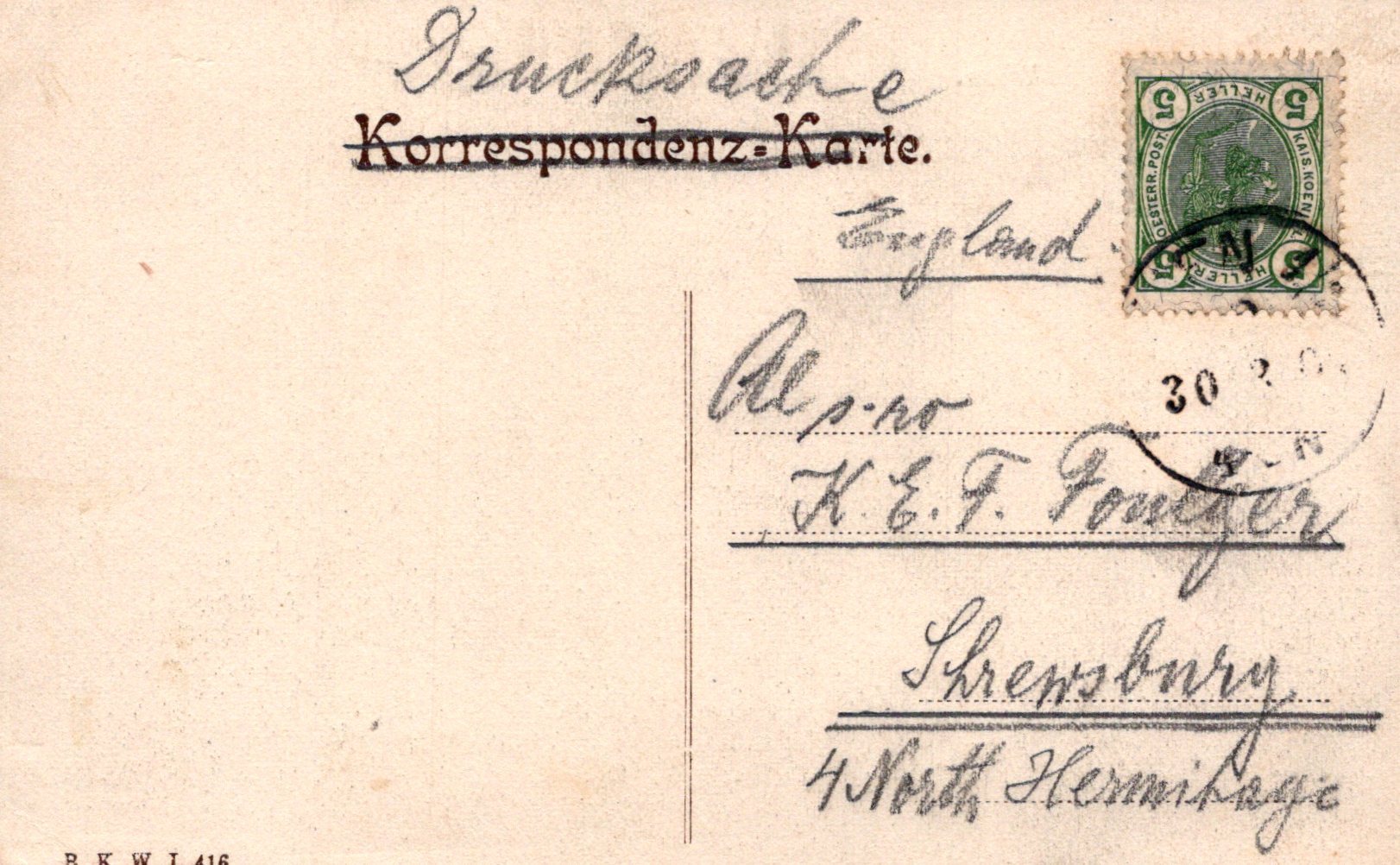 Vintage letter with postage stamp and handwritten text on a beige background