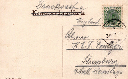 Vintage letter with postage stamp and handwritten text on a beige background