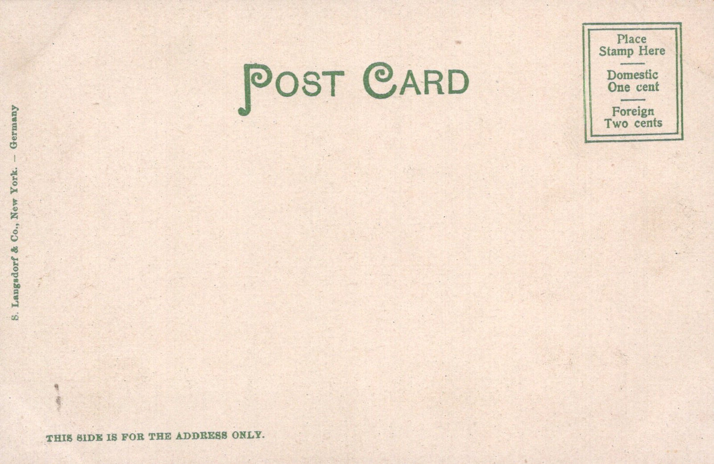 Vintage postcard with text and stamp placeholder on beige background