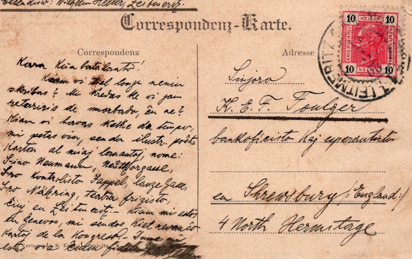 Czech Republic Postcard - Kaiserl Schloss, Ploschkowitz Bei Leitmeritz  SW20807
