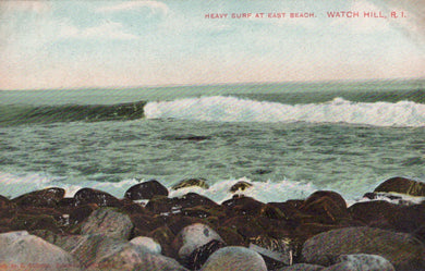 America Postcard - Heavy Surf at East Beach, Watch Hill, Rhode Island  SW20825