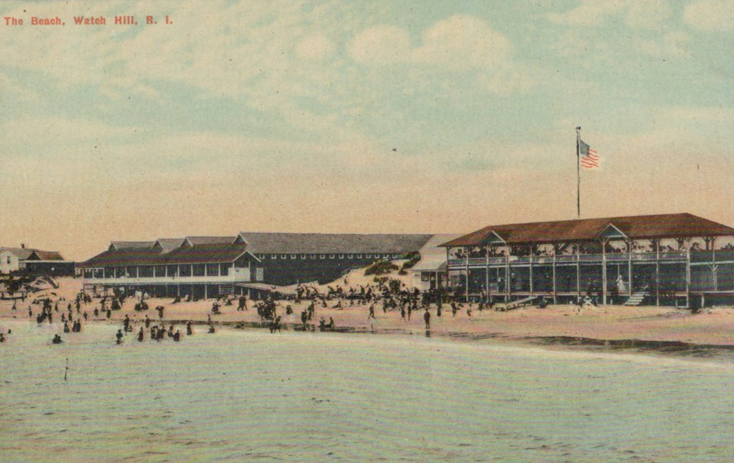 America Postcard - The Beach, Watch Hill, Rhode Island  SW20826