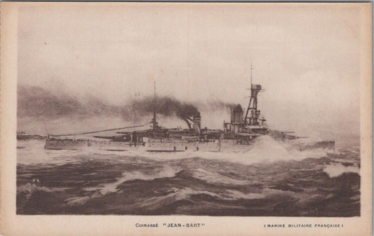Naval History Postcard - French Courbet-Class Battleship Jean Bart  XT361