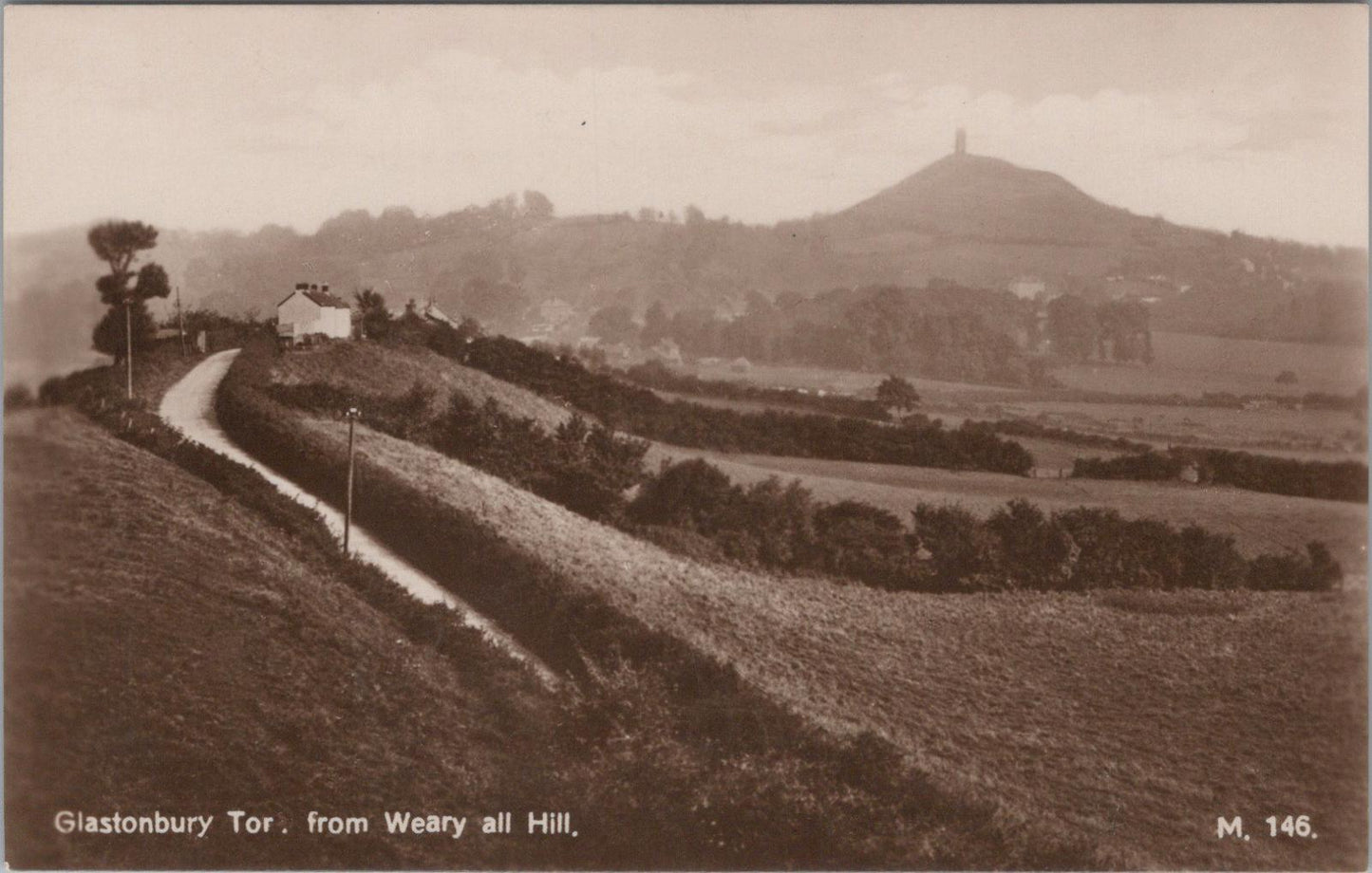 Somerset Postcard - Glastonbury Tor From Weary all Hill  XT399