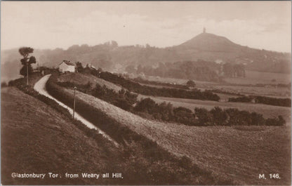 Somerset Postcard - Glastonbury Tor From Weary all Hill  XT399