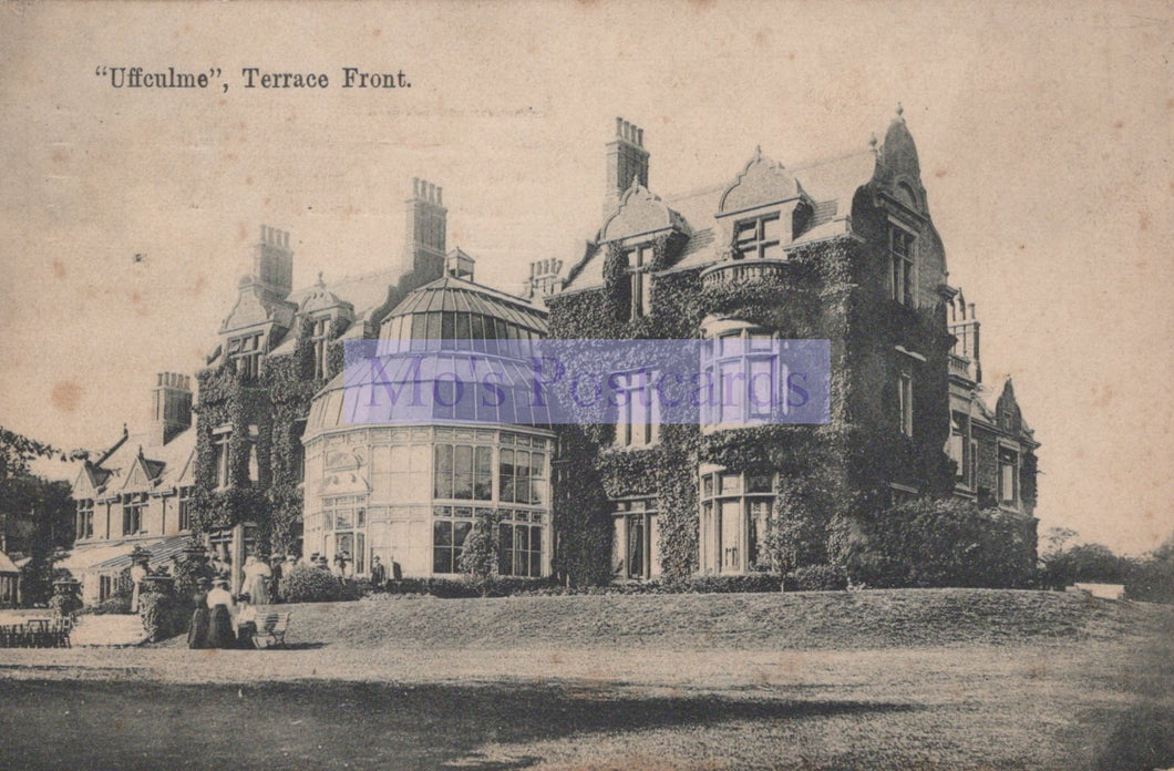 Vintage photograph of a large mansion labeled 'Uffculme' with 'Museum Prints' watermark.