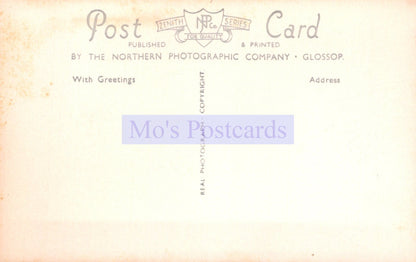 Vintage-style postcard with 'Mo's Postcards' branding on a soft gradient background