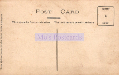 Vintage postcard with text and a stamp area, featuring the brand 'Mo's Postcards'.