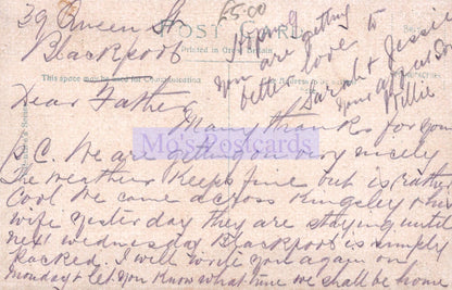 Vintage letter with handwritten text on a yellowed paper background
