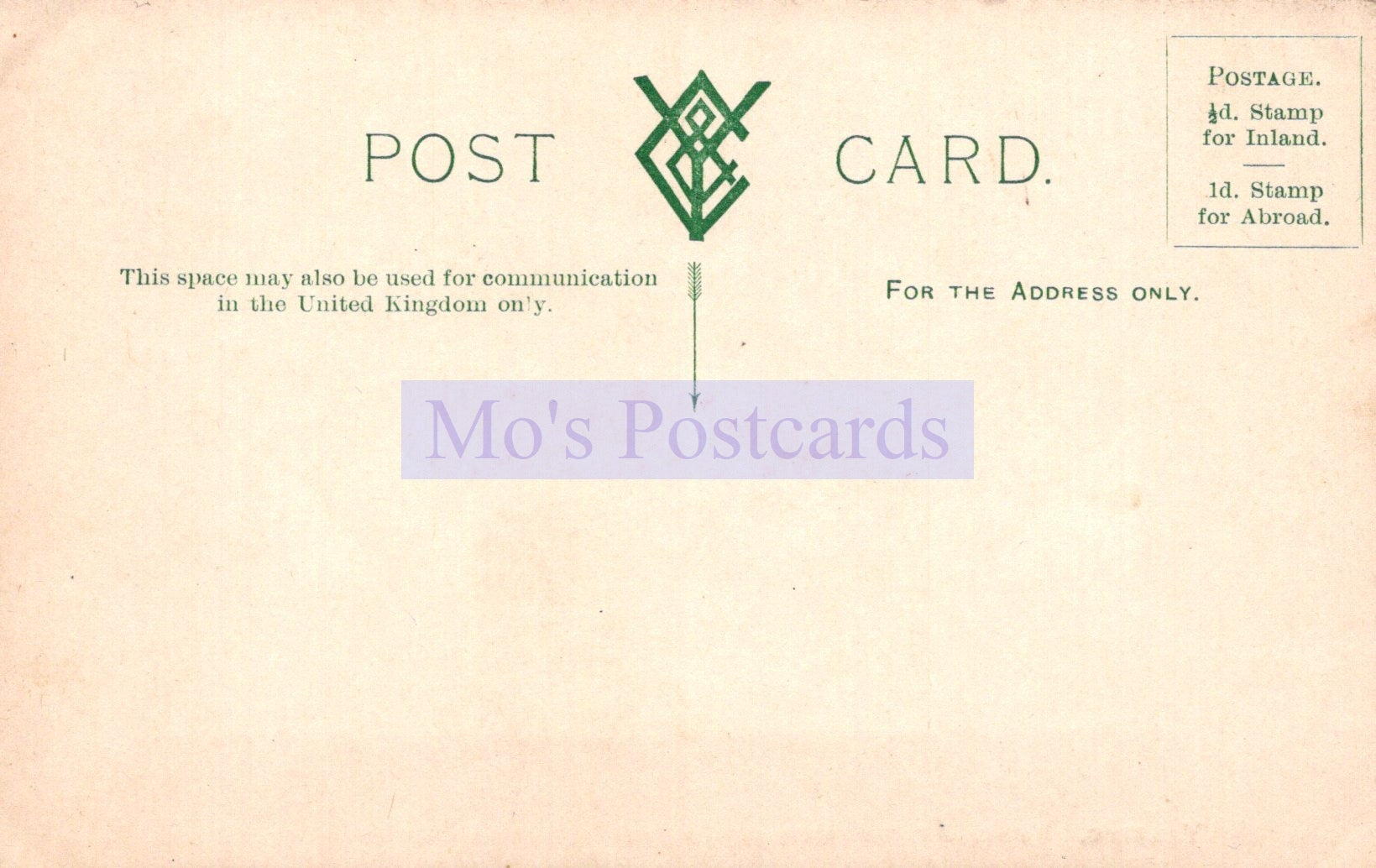 Vintage-style postcard with 'Mo's Postcards' branding on a beige background