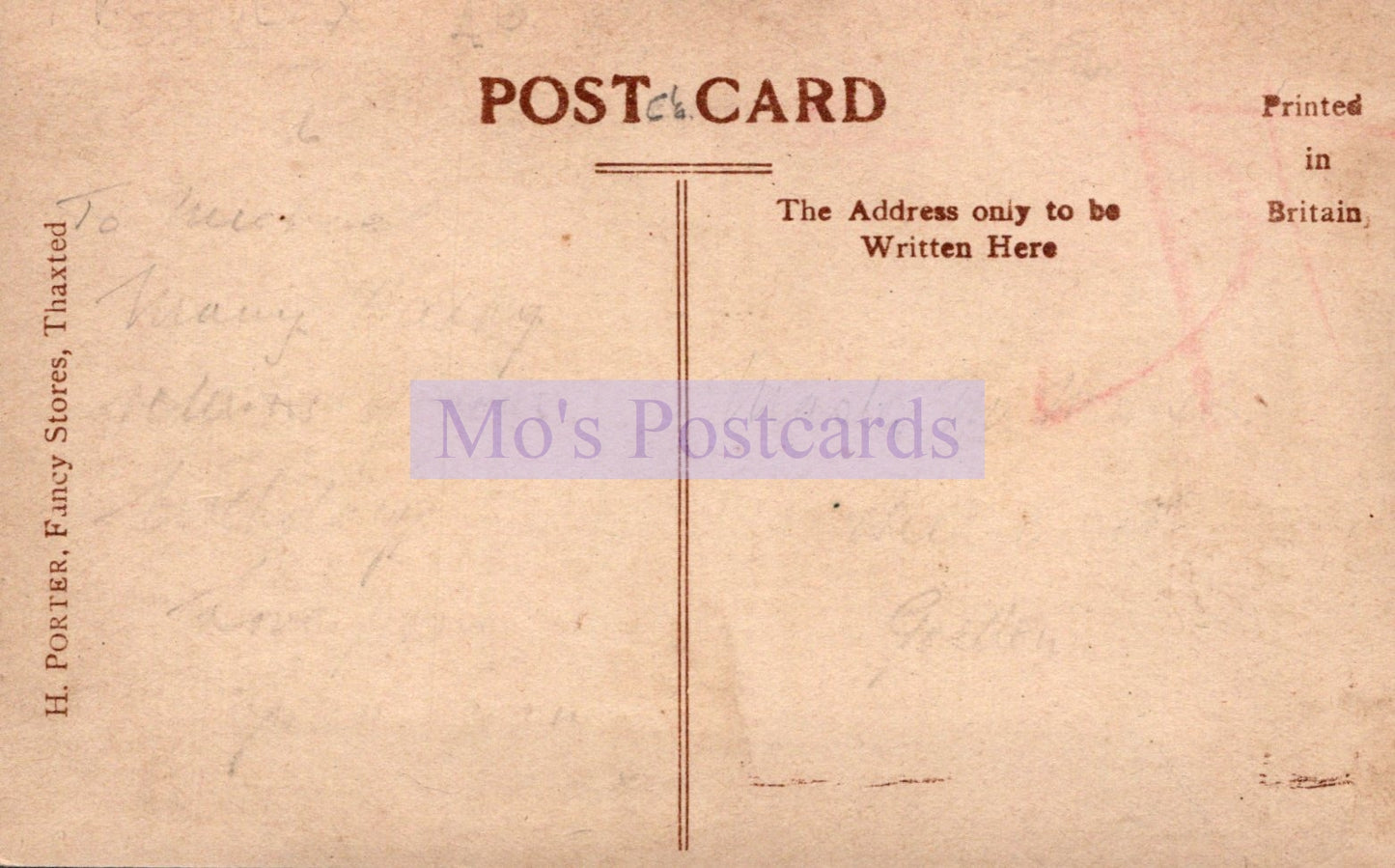 Vintage-style postcard with text and 'Mo's Postcards' branding.