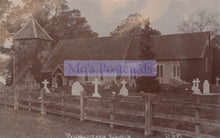 Load image into Gallery viewer, Vintage photograph of a church with a graveyard and wooden fence.
