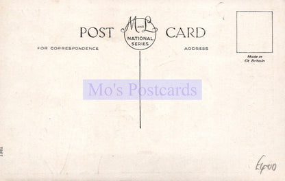 Vintage-style postcard with 'Mo's Postcards' branding on a beige background