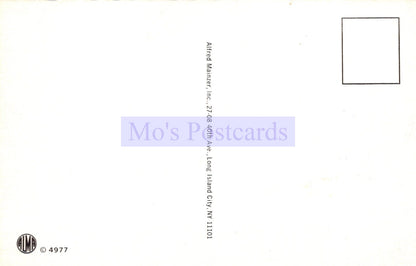 Back of a postcard with 'Mo's Postcards' branding and address information.