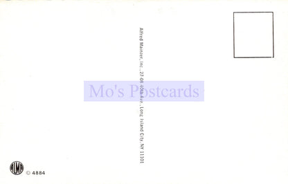 Back of a postcard with 'Mo's Postcards' branding and address information.