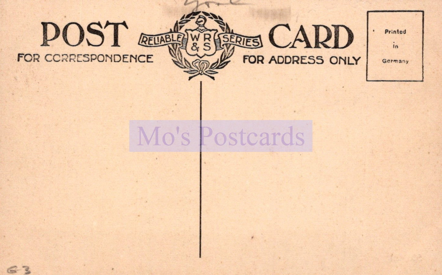 Vintage postcard with 'Mo's Postcards' watermark and W&G logo.