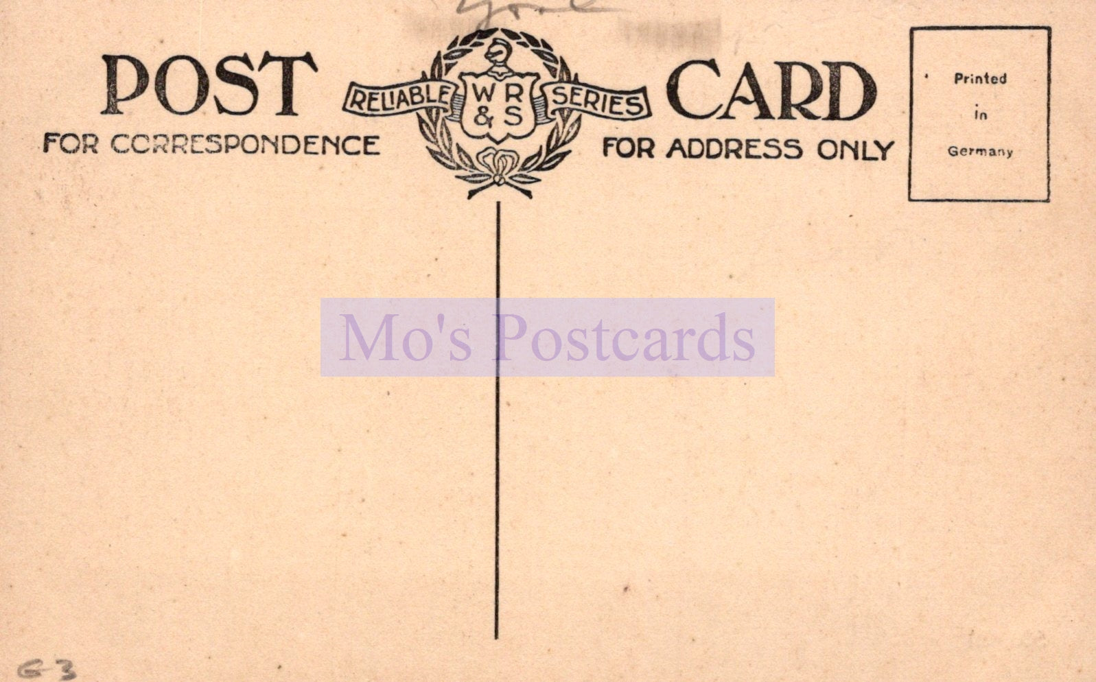 Vintage postcard with 'Mo's Postcards' watermark and W&G logo.