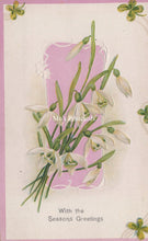 Load image into Gallery viewer, Embossed Flowers Postcard - With The Season&#39;s Greetings SW19117
