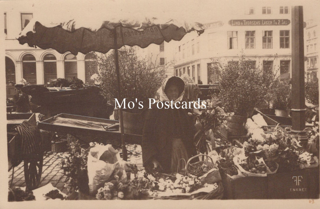 Denmark Postcard - Copenhagen Flower Market  SW19130