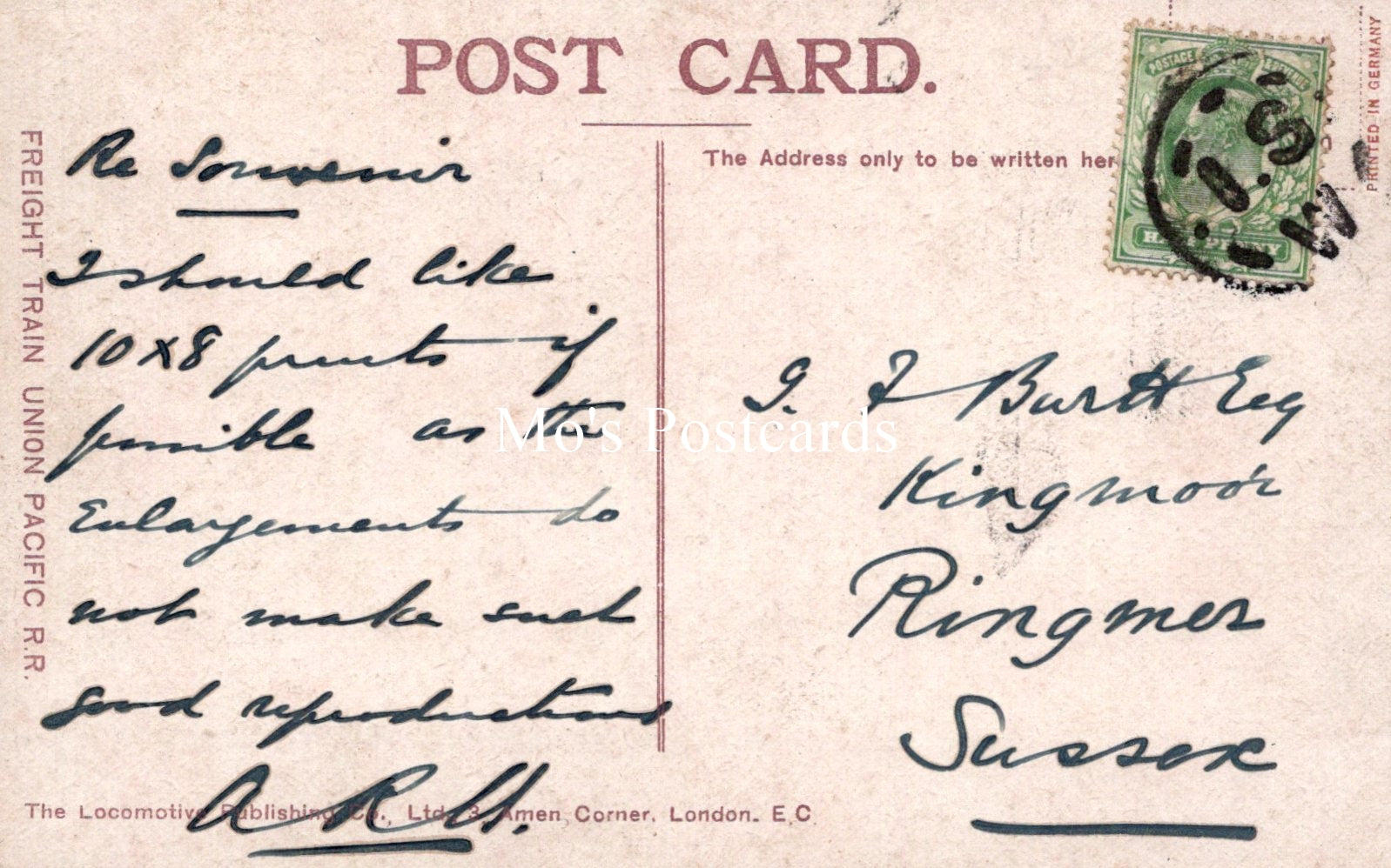 Railways Postcard - Freight Train Union Pacific Railroad  SW19171