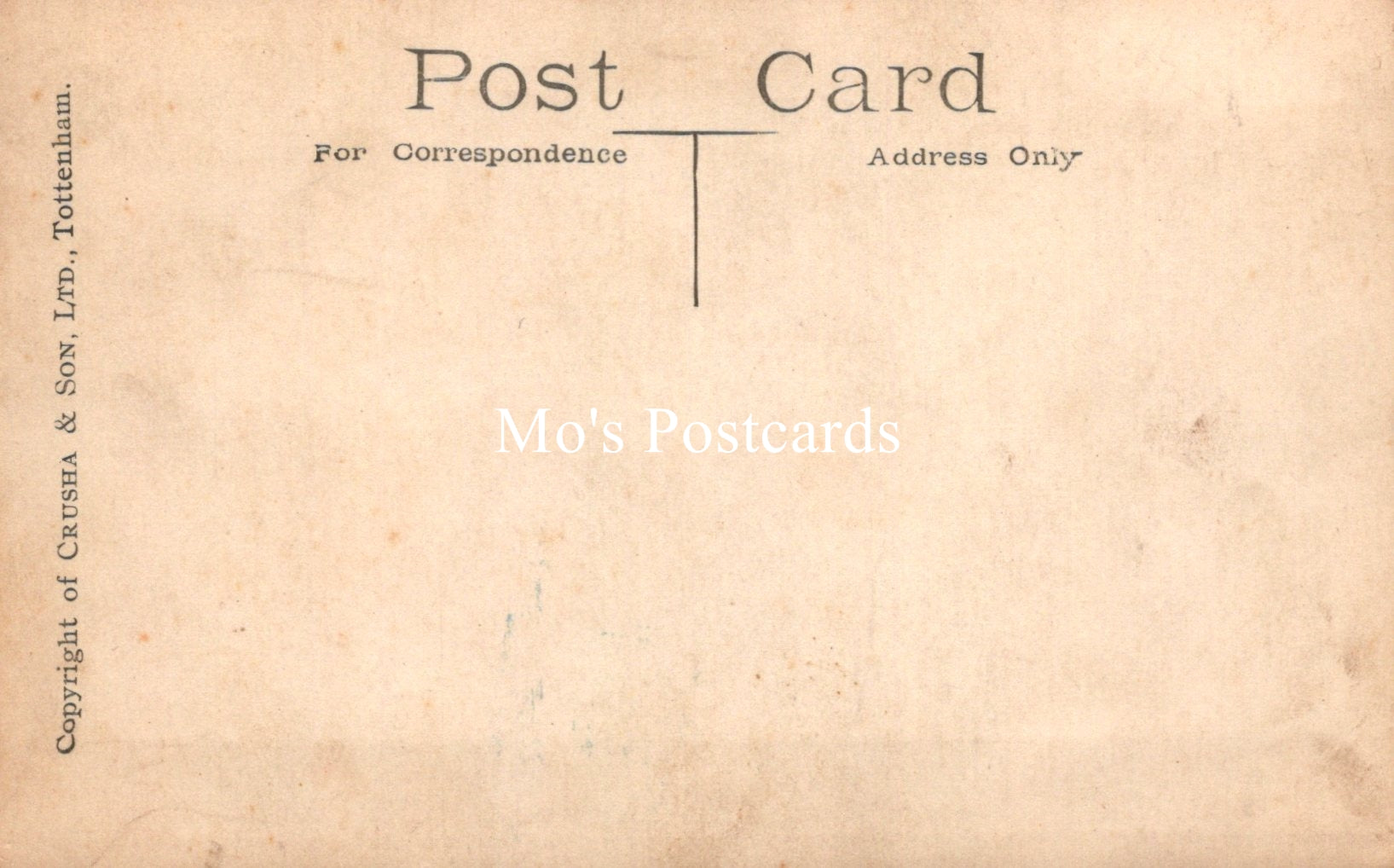 Vintage-style postcard with a textured beige background.