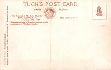 Load image into Gallery viewer, Vintage Tuck&#39;s Post Card with text and stamps on a beige background
