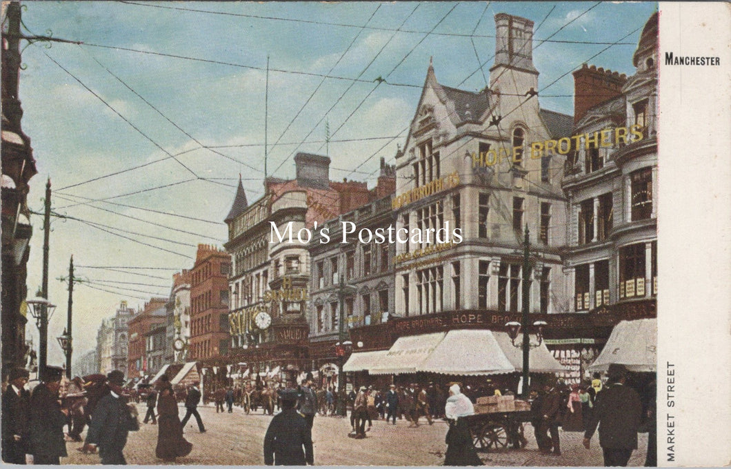 Lancashire Postcard - Manchester, Market Street   SW17813
