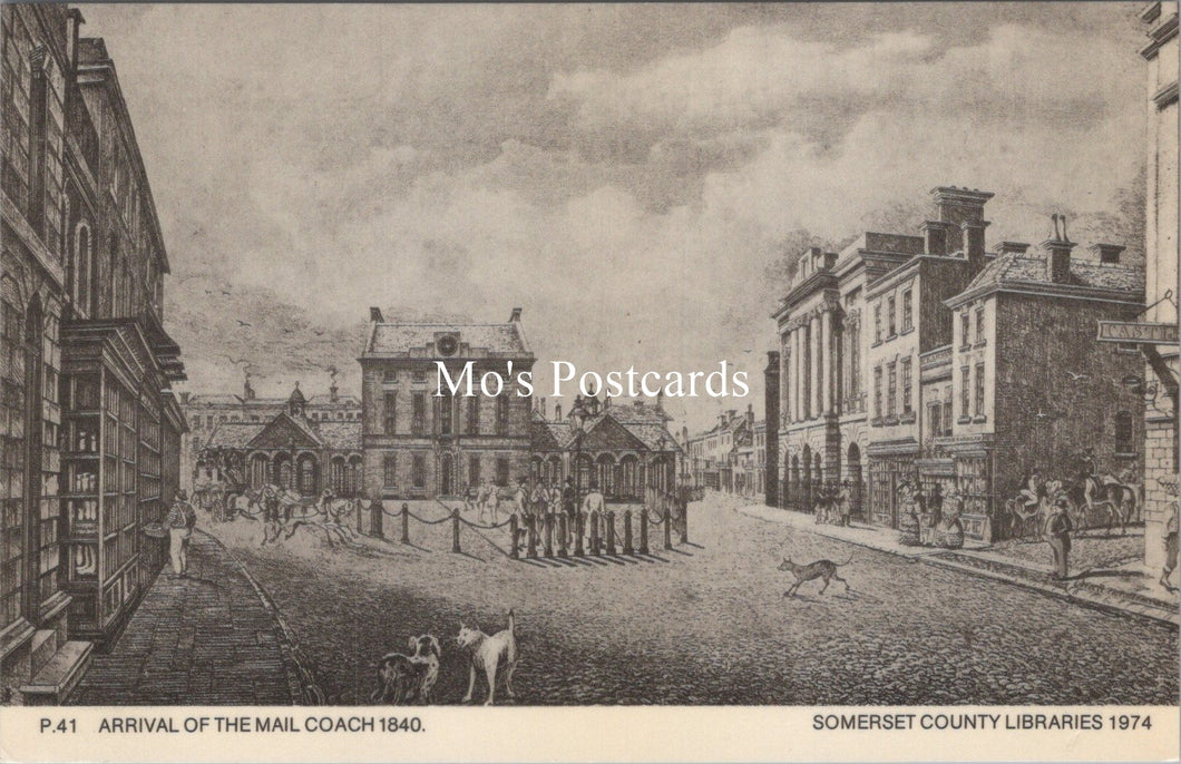Somerset Postcard - Arrival of The Mail Coach 1840 - SW17829