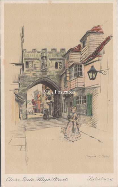 Wiltshire Postcard - Salisbury High Street, Close Gate  SW17845