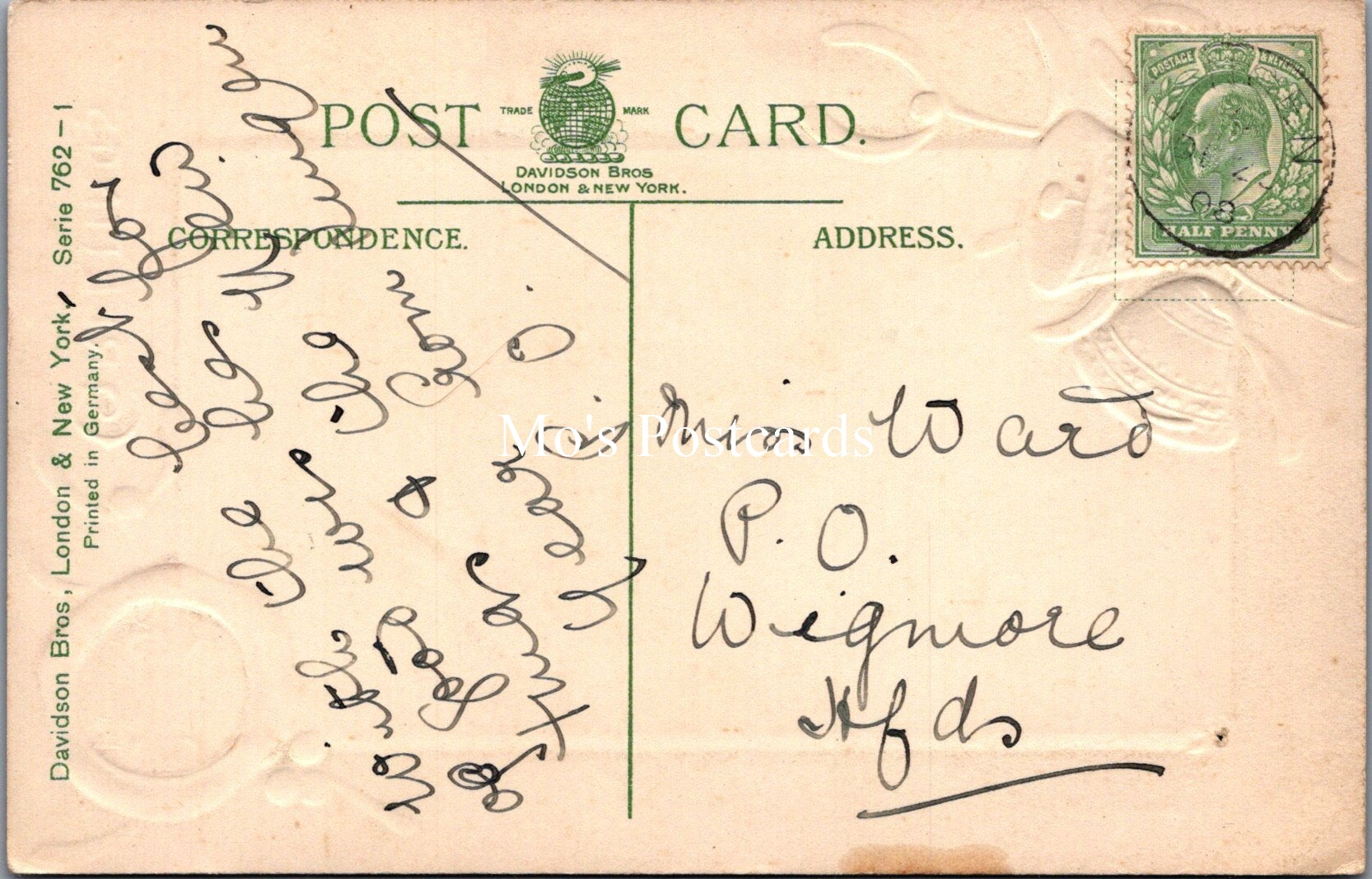 Embossed Greetings Postcard - Xmas Greetings, River Scene   SW17891