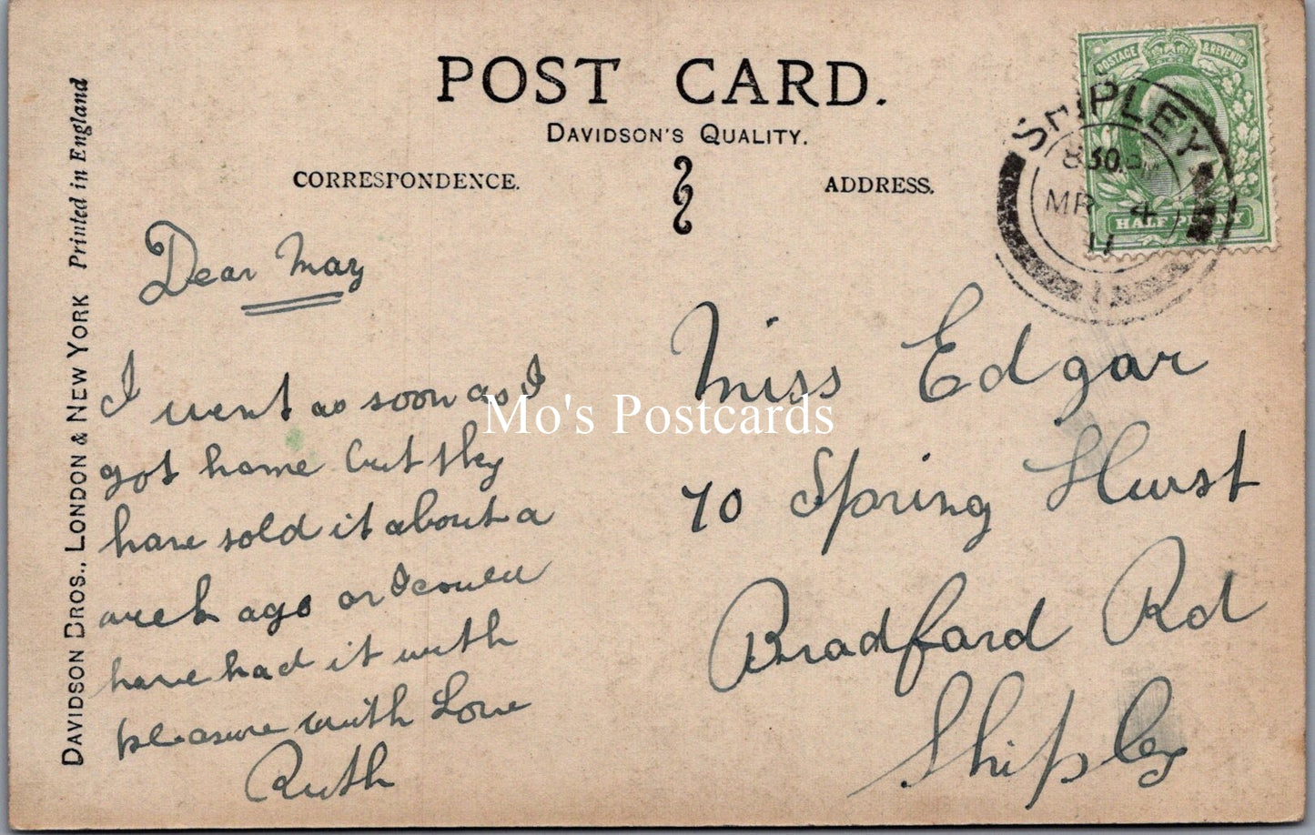 Children Postcard - A Mother's Love    SW17894